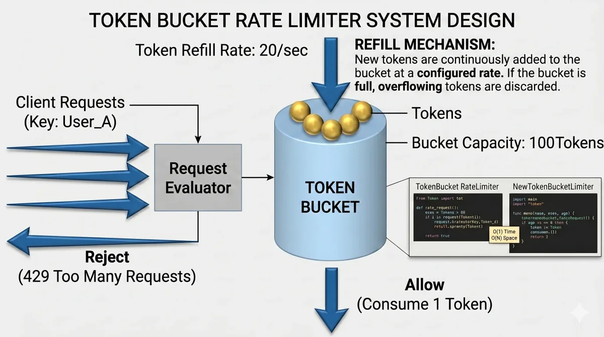 Token Bucket System Design Diagram